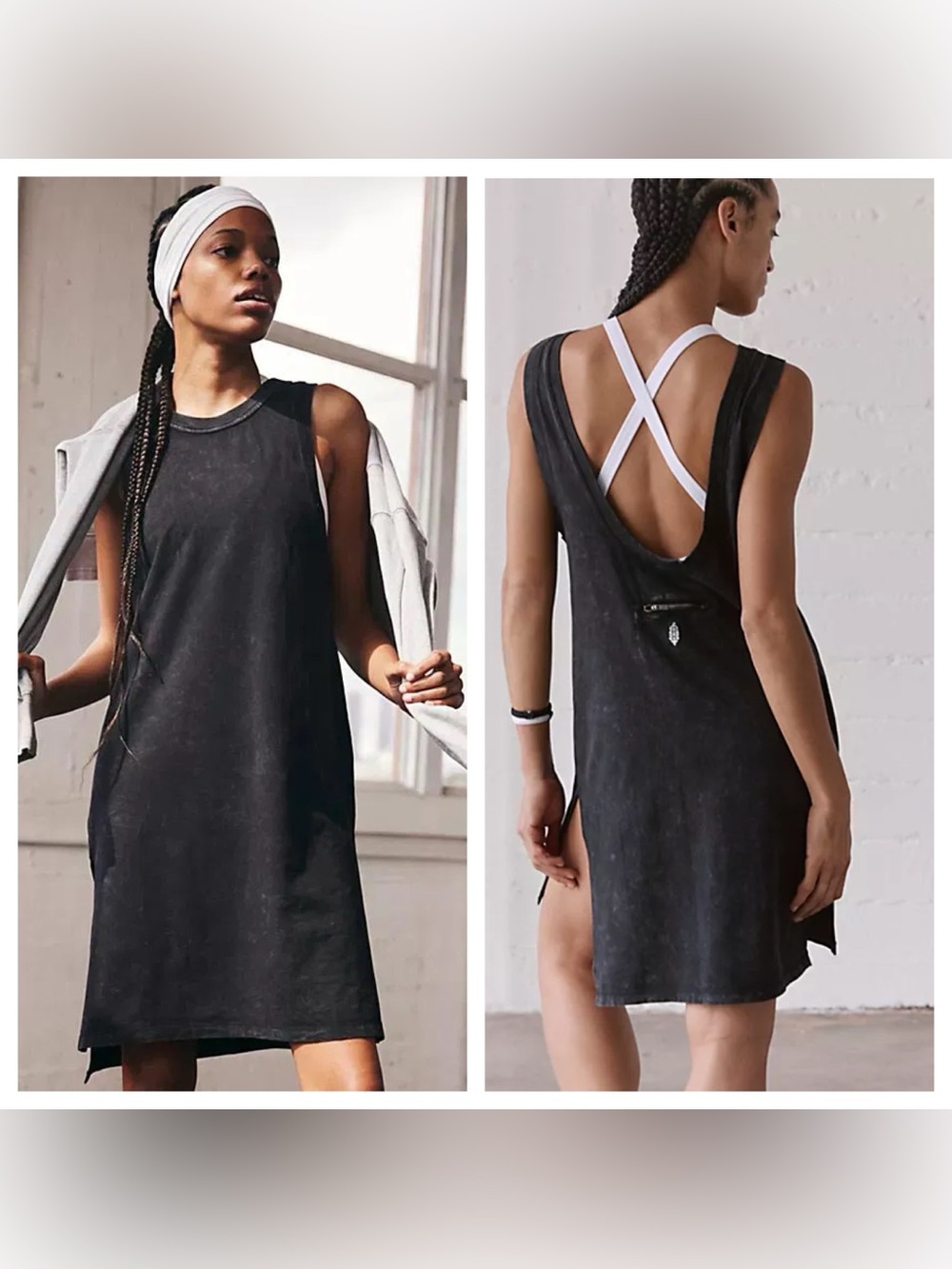 FP Movement by Free People Black Sleeveless Midi Tank Dress